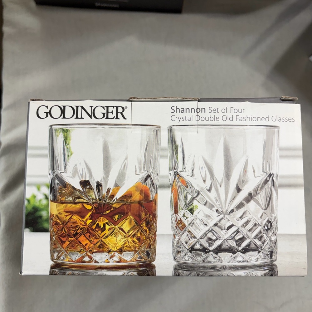 Godinger Shannon Crystal Glasses Set - Clear and Amber